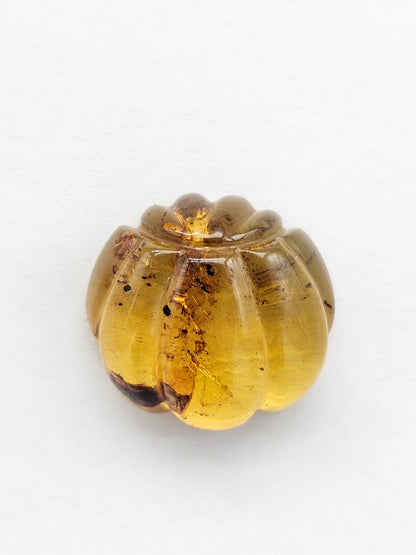Real Amber Pumpkin with Insect Inclusion