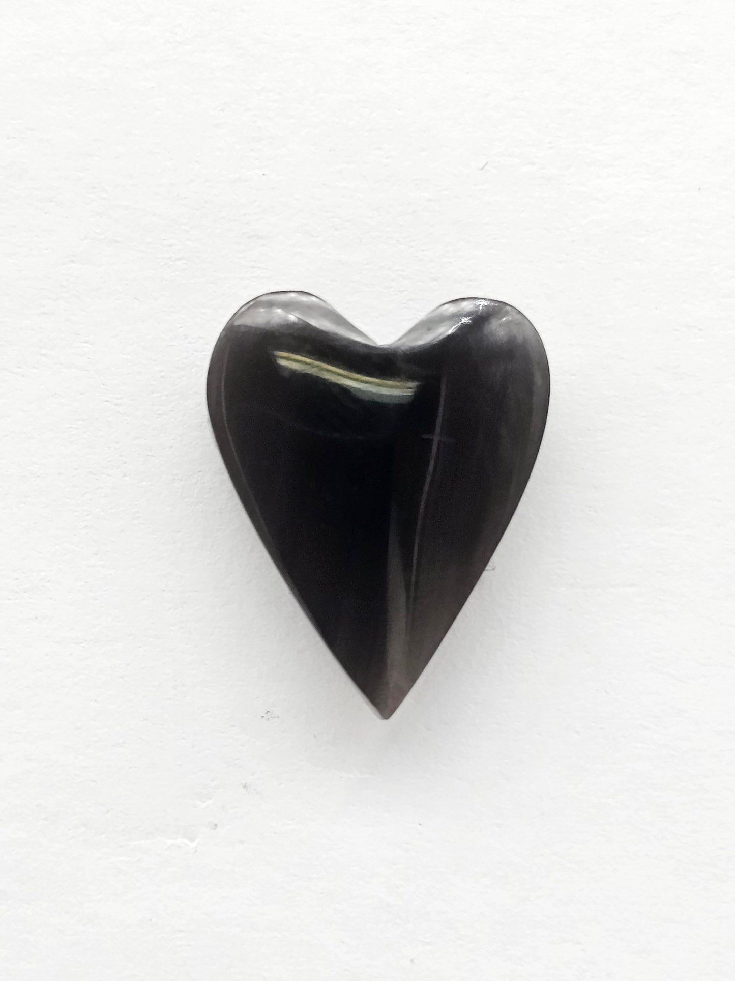 Obsidian Heart Cabochon | Natural Mexican Obsidian for Silversmiths