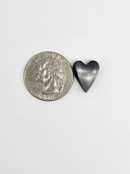 Obsidian Heart Cabochon | Natural Mexican Obsidian for Silversmiths