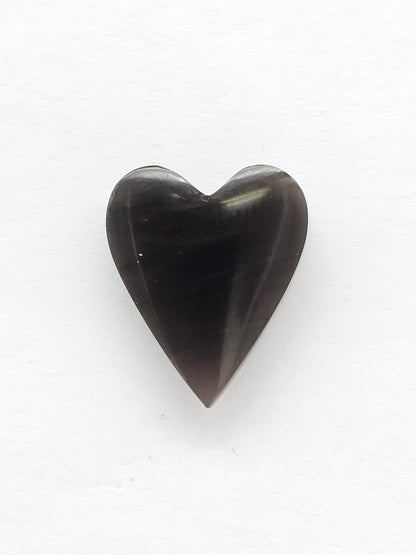 Obsidian Heart Cabochon | Natural Mexican Obsidian for Silversmiths