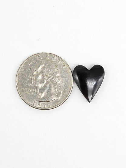 Obsidian Heart Cabochon | Natural Mexican Obsidian for Silversmiths