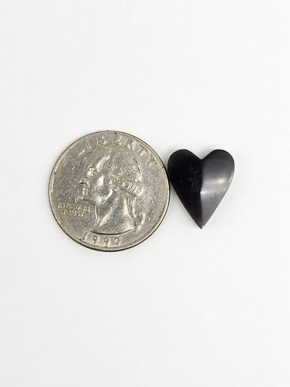 Obsidian Heart Cabochon | Natural Mexican Obsidian for Silversmiths