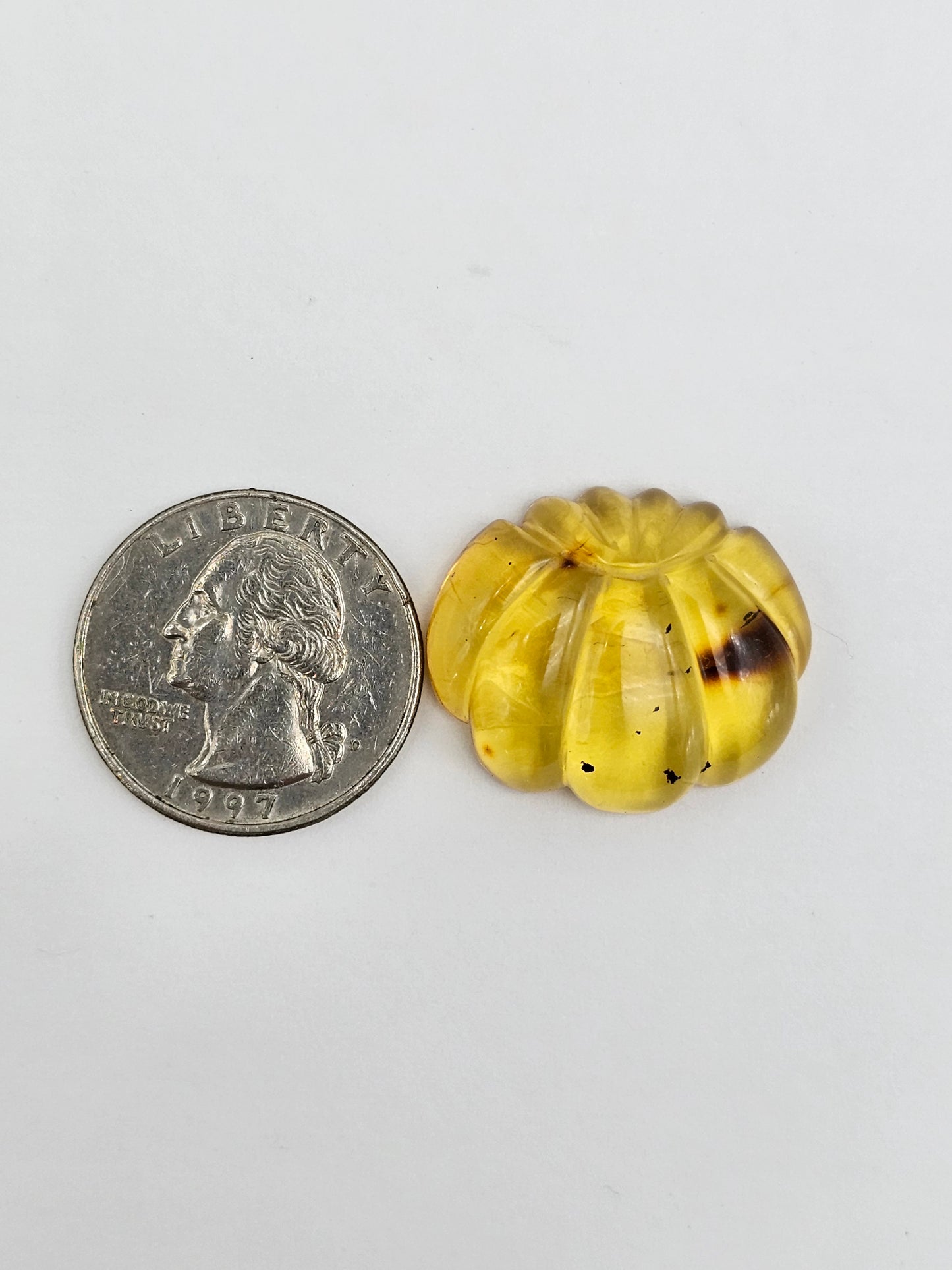 Amber pumpkin cabochon