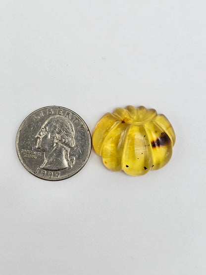 Amber pumpkin cabochon