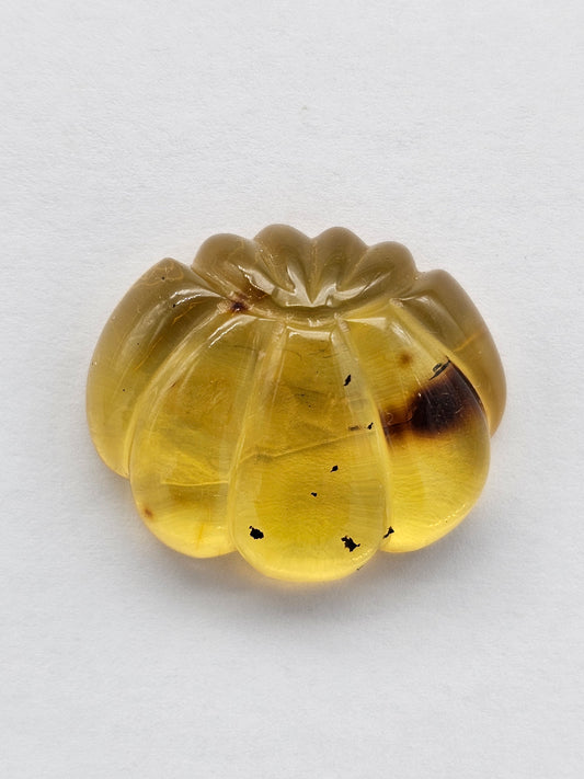 Amber pumpkin cabochon