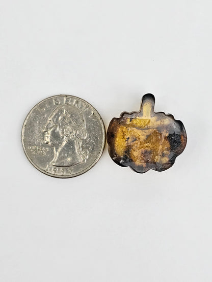 Amber pumpkin cabochon
