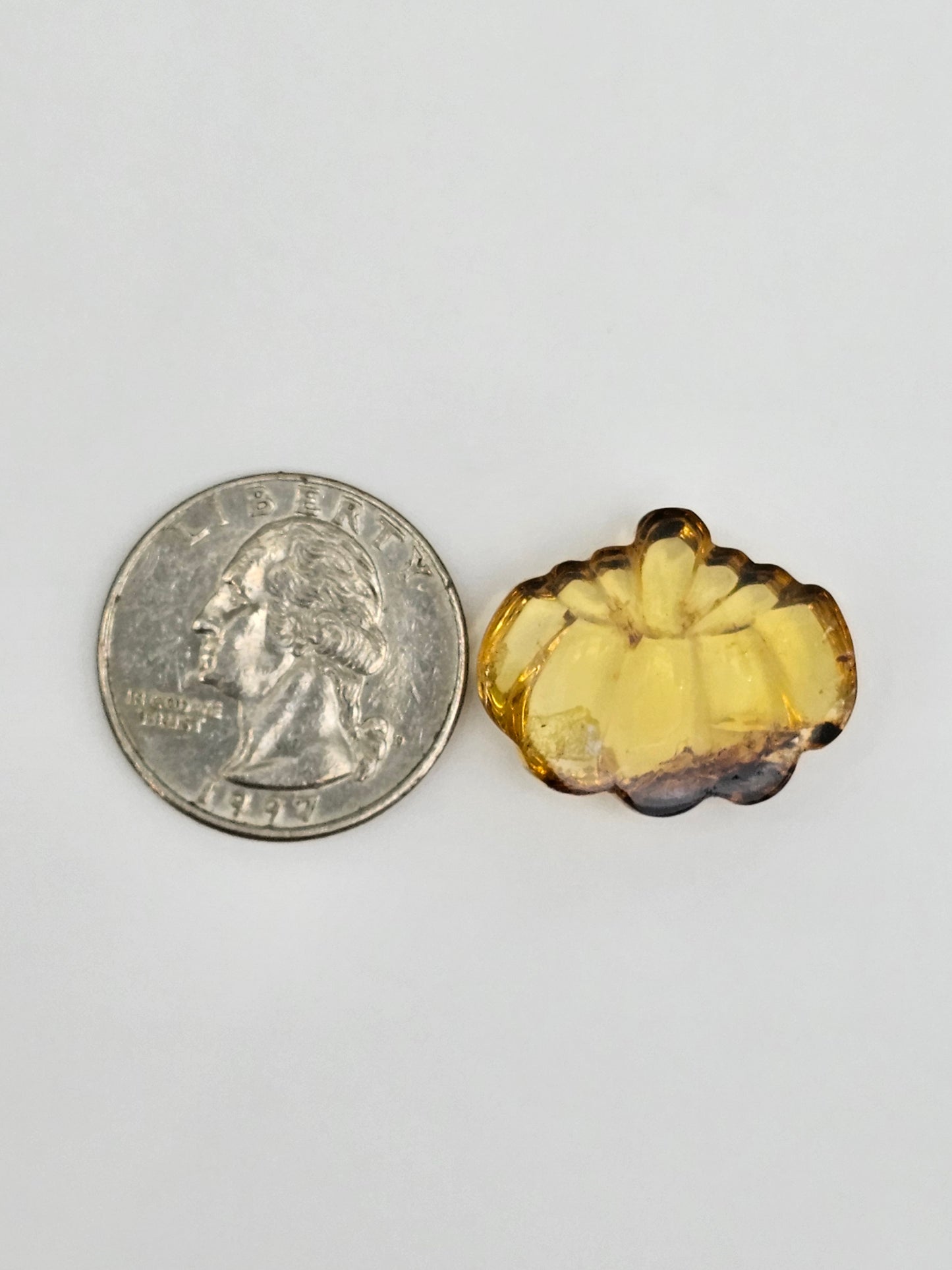 Amber pumpkin cabochon