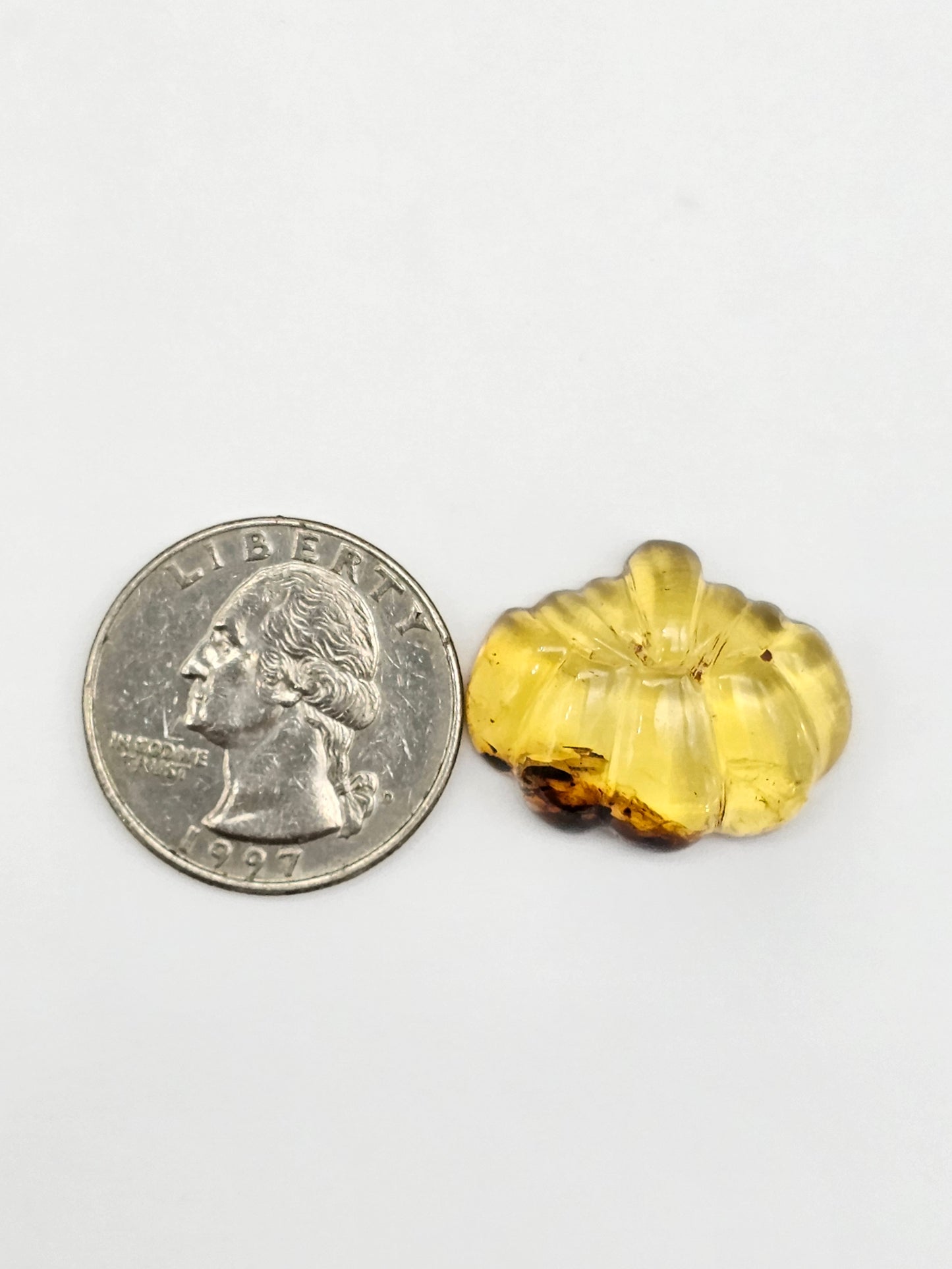 Amber pumpkin cabochon