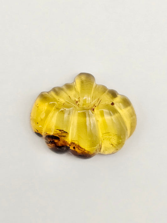 Amber pumpkin cabochon