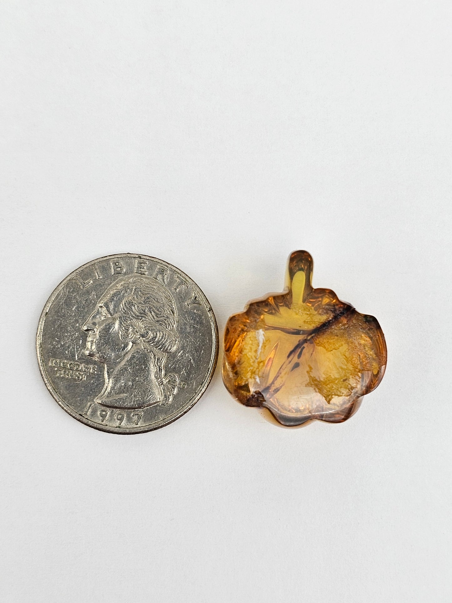 Amber pumpkin cabochon