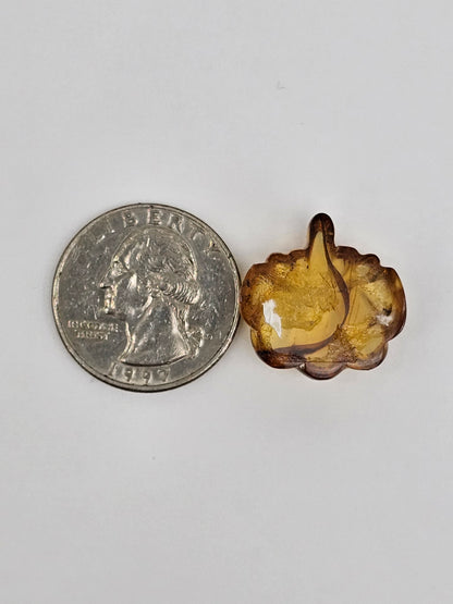 Amber pumpkin cabochon