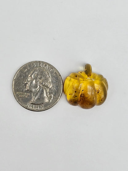 Amber pumpkin cabochon