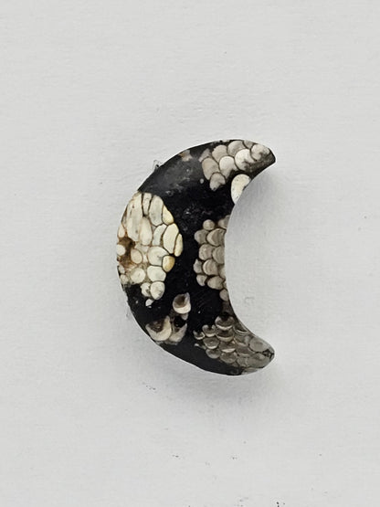 Snake skin agate moon cabochon