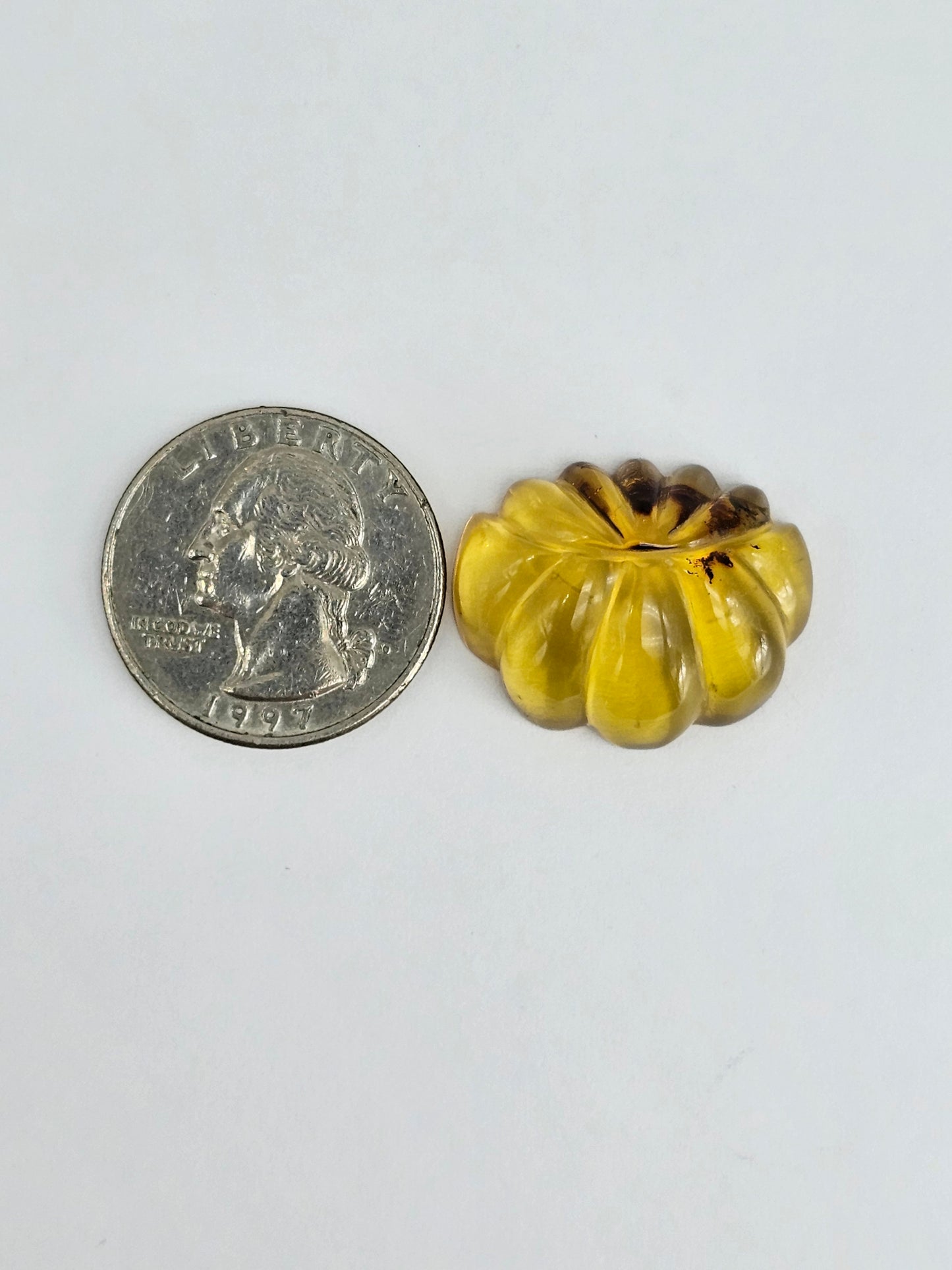 Amber pumpkin cabochon