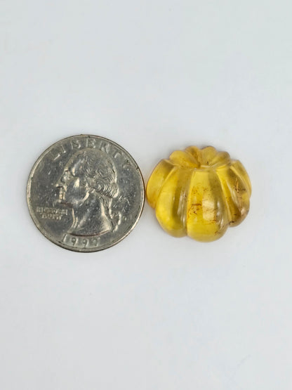 Amber pumpkin cabochon