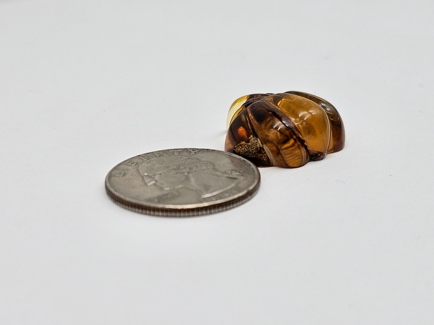 Amber pumpkin cabochon
