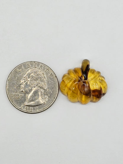 Amber pumpkin cabochon