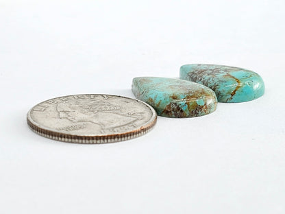 Mexican Turquoise Cabochon Pair | Artisan Cut Gemstone