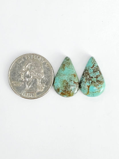 Mexican Turquoise Cabochon Pair | Artisan Cut Gemstone