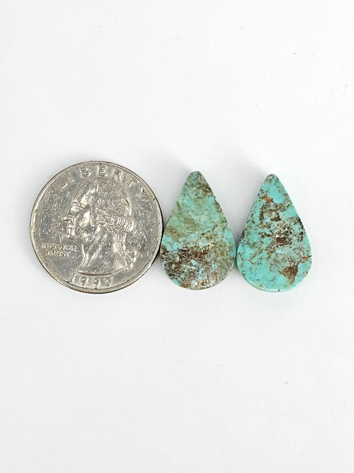 Mexican Turquoise Cabochon Pair | Artisan Cut Gemstone