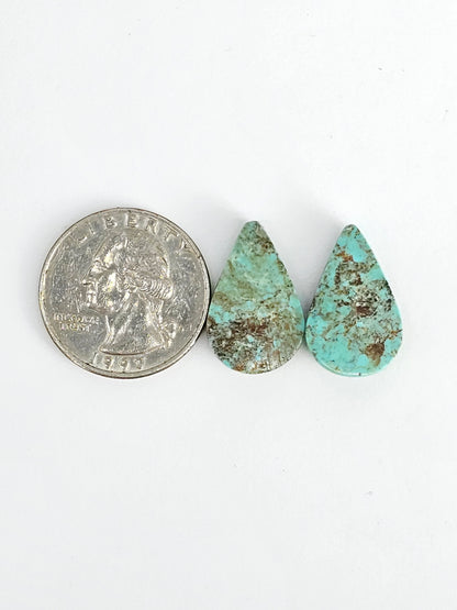 Mexican Turquoise Cabochon Pair | Artisan Cut Gemstone
