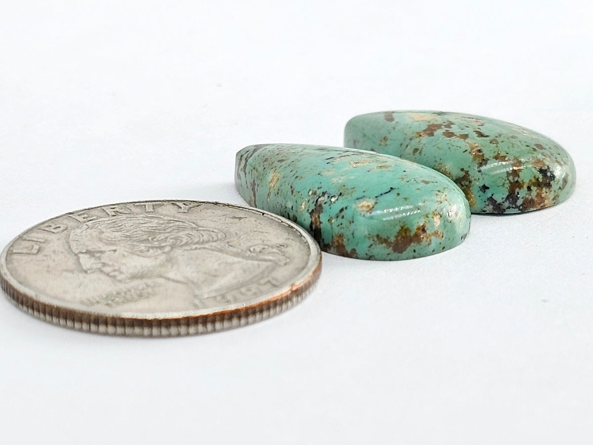 Mexican Turquoise Cabochon Pair | Artisan Cut Gemstone