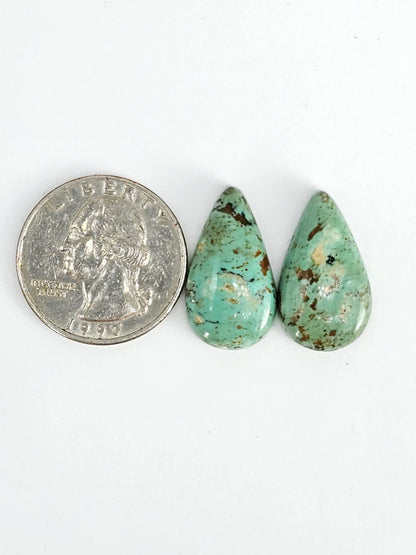 Mexican Turquoise Cabochon Pair | Artisan Cut Gemstone