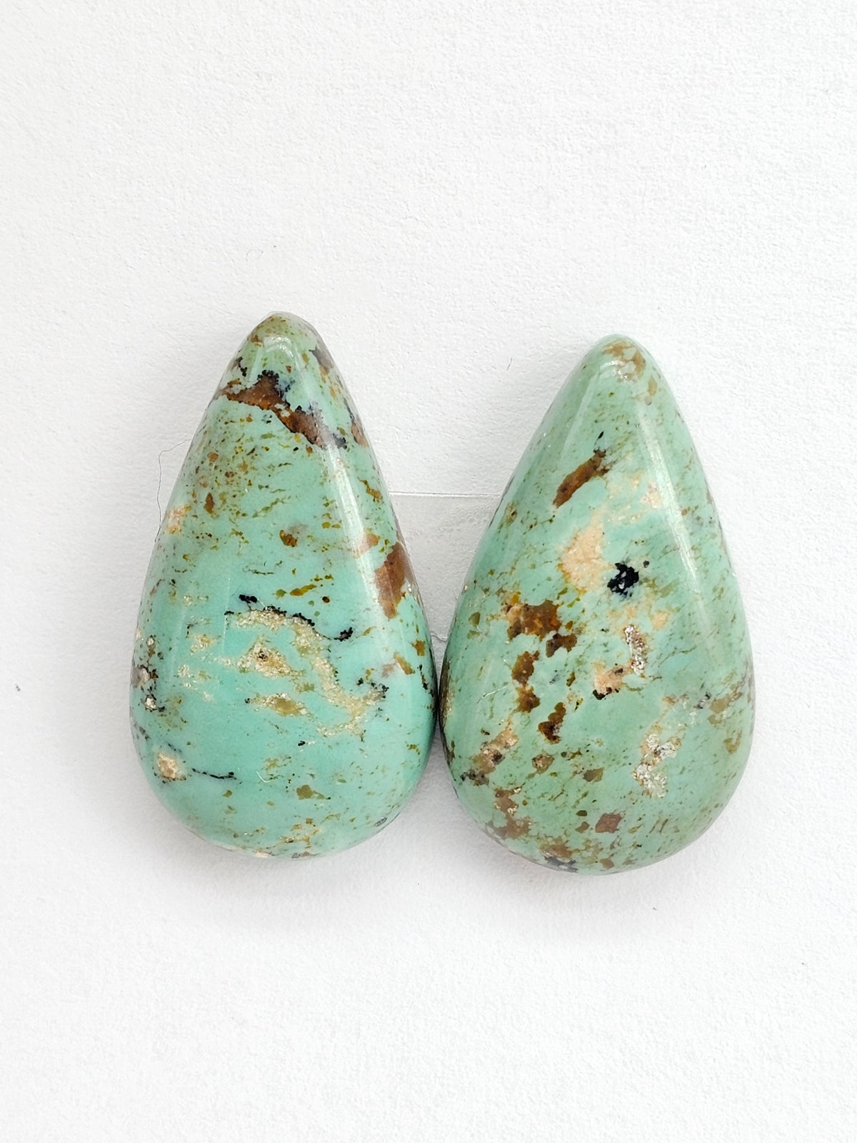 Mexican Turquoise Cabochon Pair | Artisan Cut Gemstone