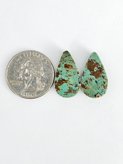 Mexican Turquoise Cabochon Pair | Artisan Cut Gemstone