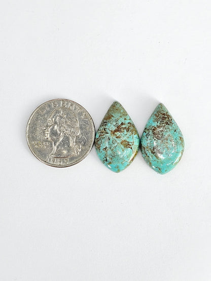 Mexican Turquoise Cabochon Pair | Artisan Cut Gemstone
