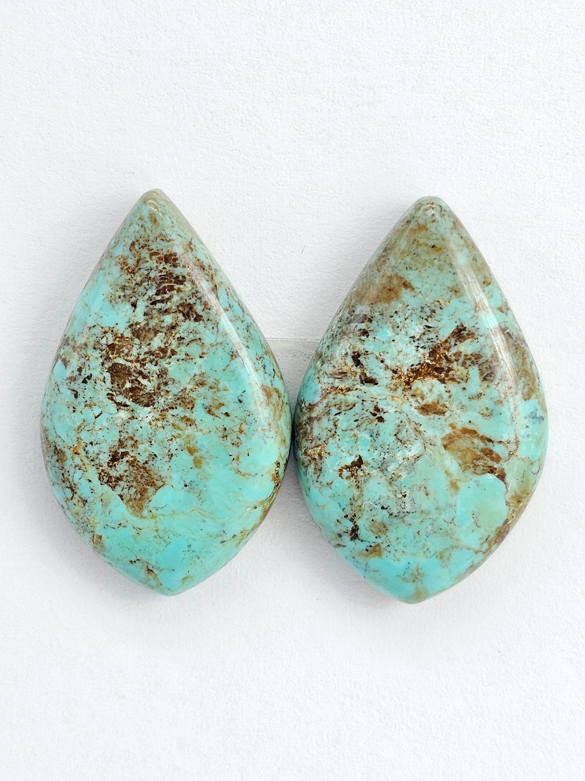 Mexican Turquoise Cabochon Pair | Artisan Cut Gemstone