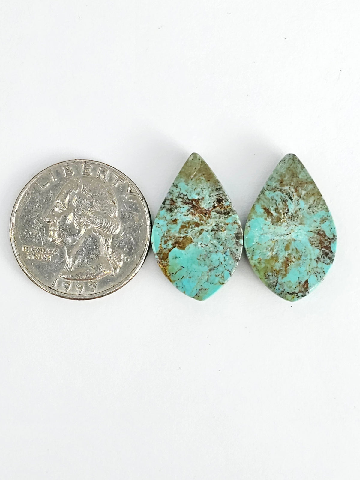 Mexican Turquoise Cabochon Pair | Artisan Cut Gemstone