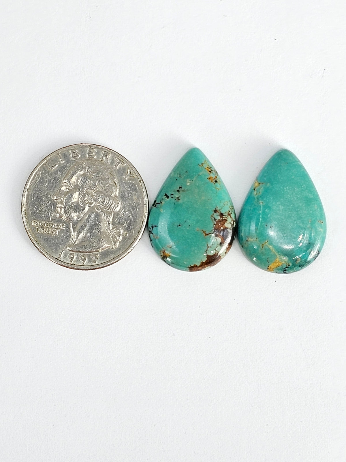 Mexican Turquoise Cabochon Pair | Artisan Cut Gemstone