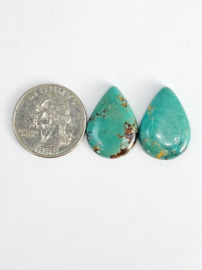 Mexican Turquoise Cabochon Pair | Artisan Cut Gemstone