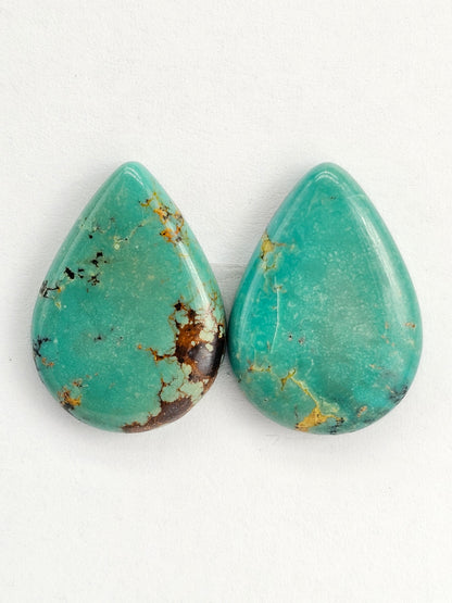 Mexican Turquoise Cabochon Pair | Artisan Cut Gemstone
