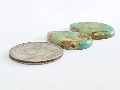 Mexican Turquoise Cabochon Pair | Artisan Cut Gemstone