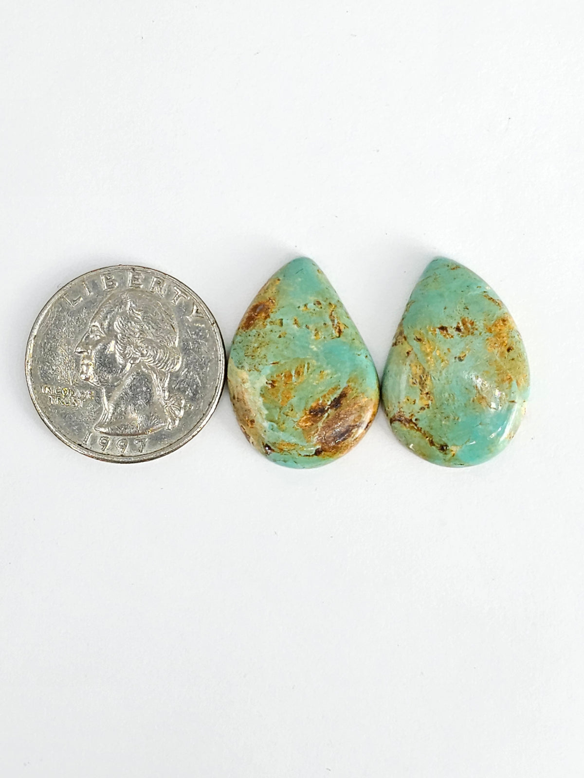 Mexican Turquoise Cabochon Pair | Artisan Cut Gemstone