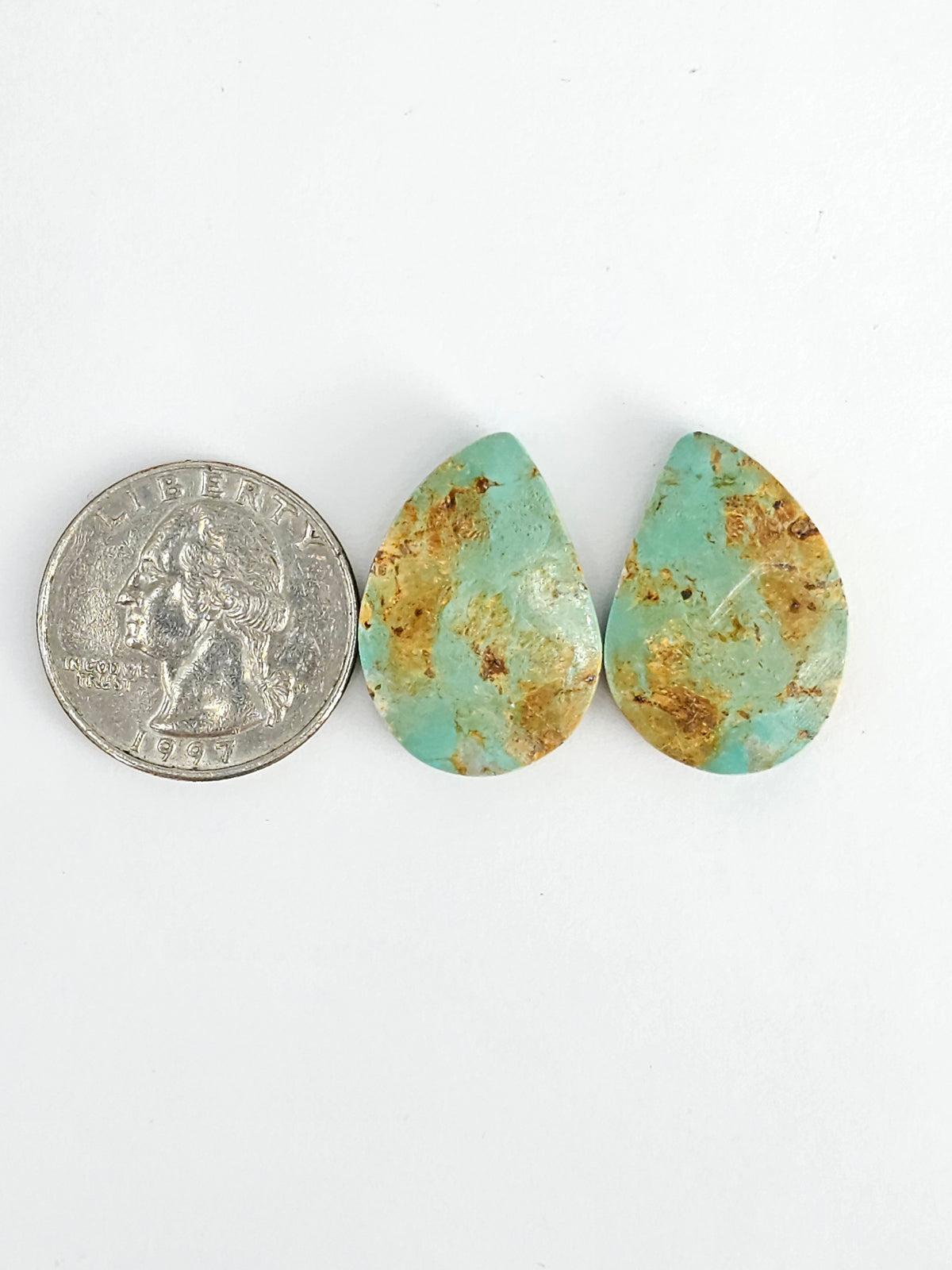 Mexican Turquoise Cabochon Pair | Artisan Cut Gemstone