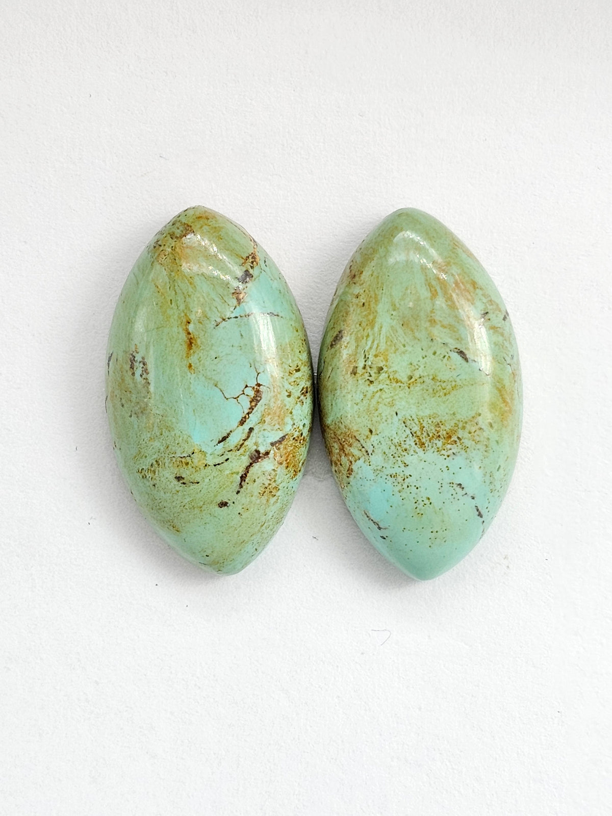 Mexican Turquoise Cabochon Pair | Artisan Cut Gemstone