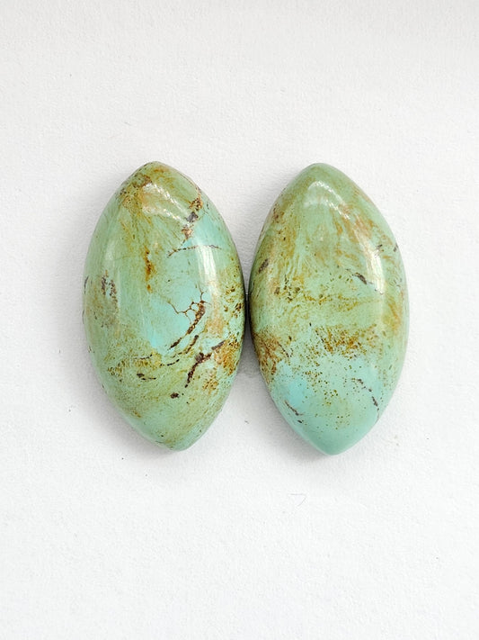Mexican Turquoise Cabochon Pair | Artisan Cut Gemstone