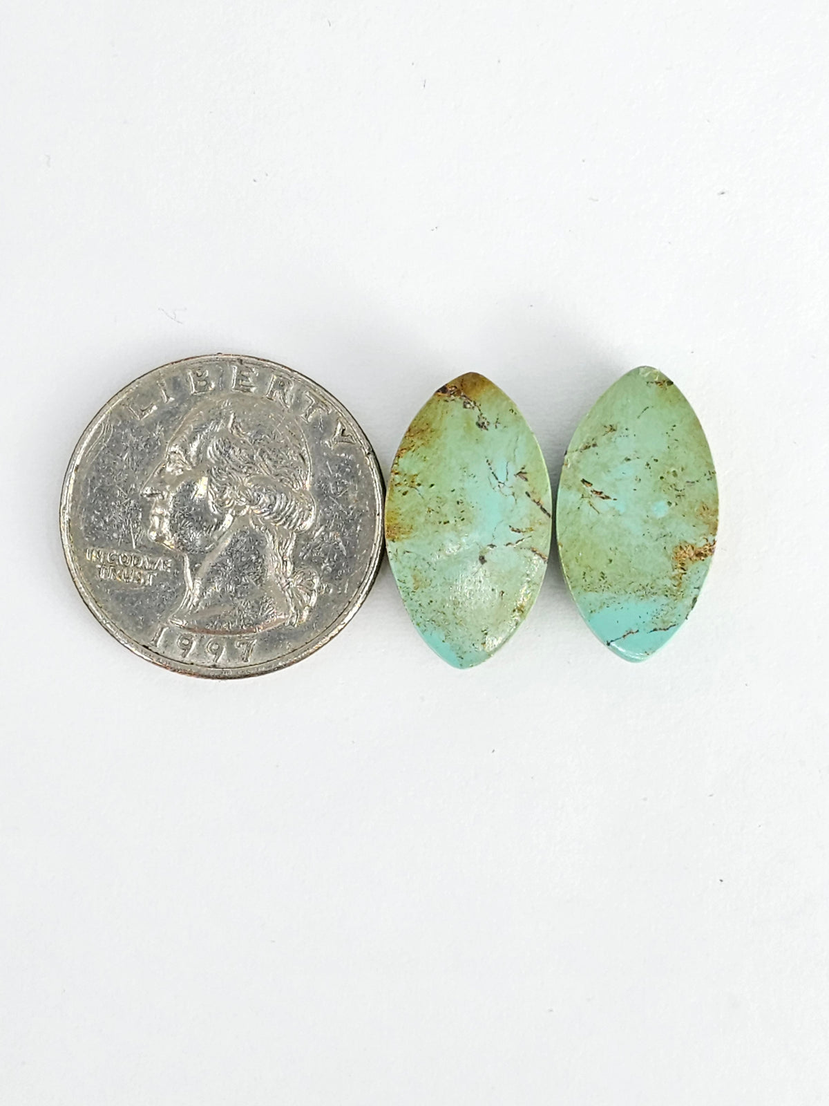 Mexican Turquoise Cabochon Pair | Artisan Cut Gemstone