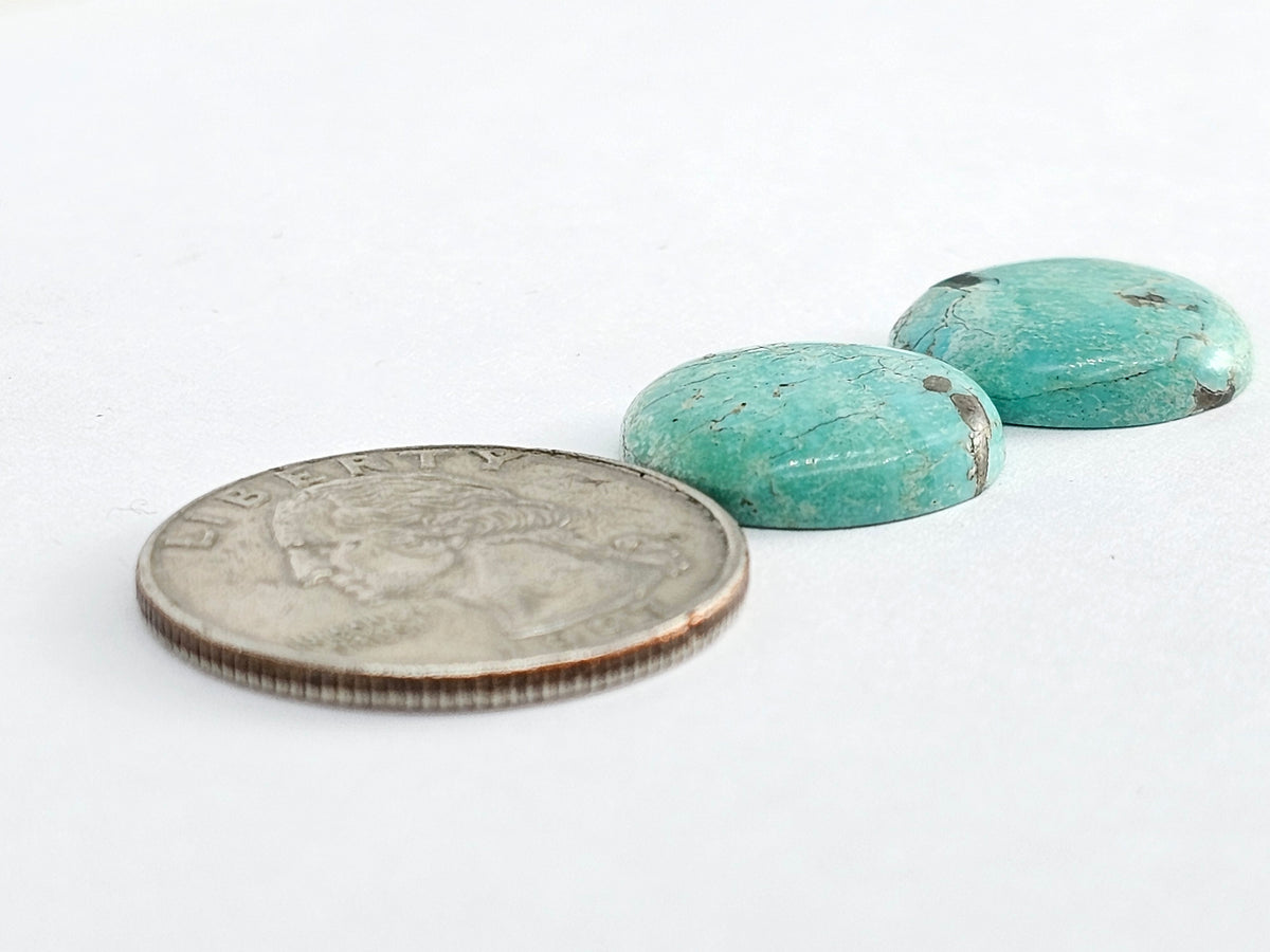 Mexican Turquoise Cabochon Pair | Artisan Cut Gemstone