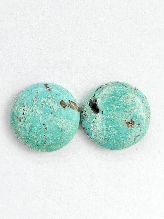 Mexican Turquoise Cabochon Pair | Artisan Cut Gemstone