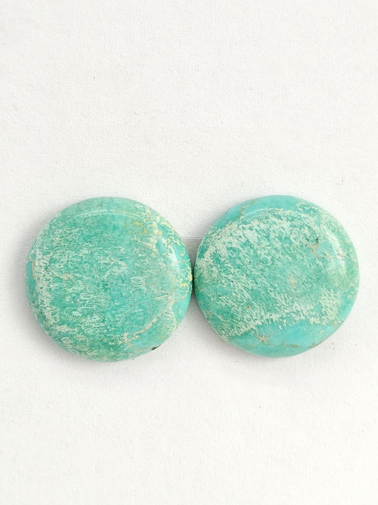 Mexican Turquoise Cabochon Pair | Artisan Cut Gemstone