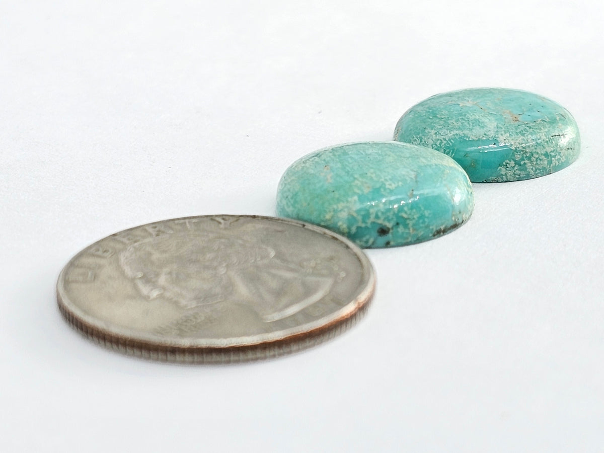 Mexican Turquoise Cabochon Pair | Artisan Cut Gemstone