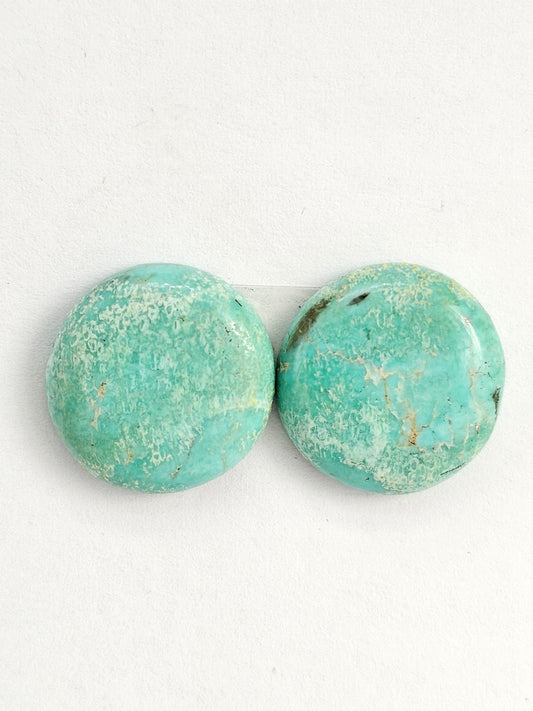 Mexican Turquoise Cabochon Pair | Artisan Cut Gemstone