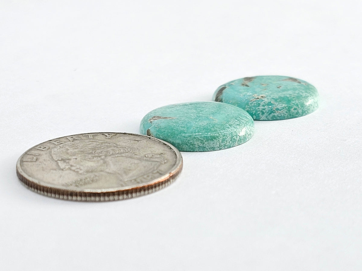 Mexican Turquoise Cabochon Pair | Artisan Cut Gemstone