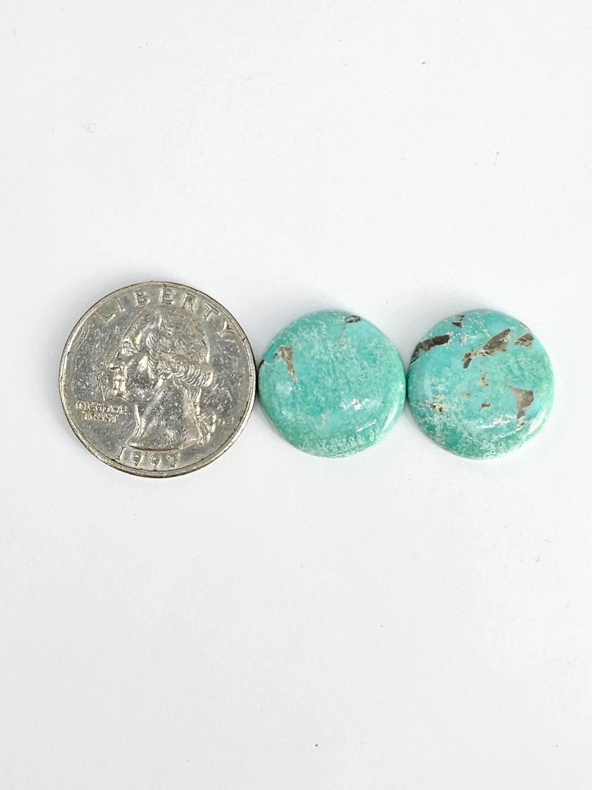 Mexican Turquoise Cabochon Pair | Artisan Cut Gemstone