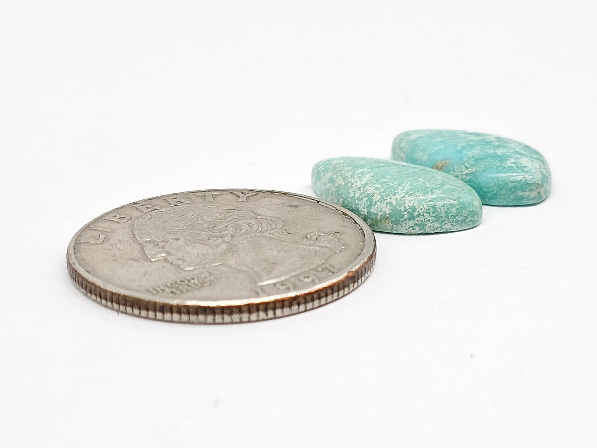 Mexican Turquoise Cabochon Pair | Artisan Cut Gemstone