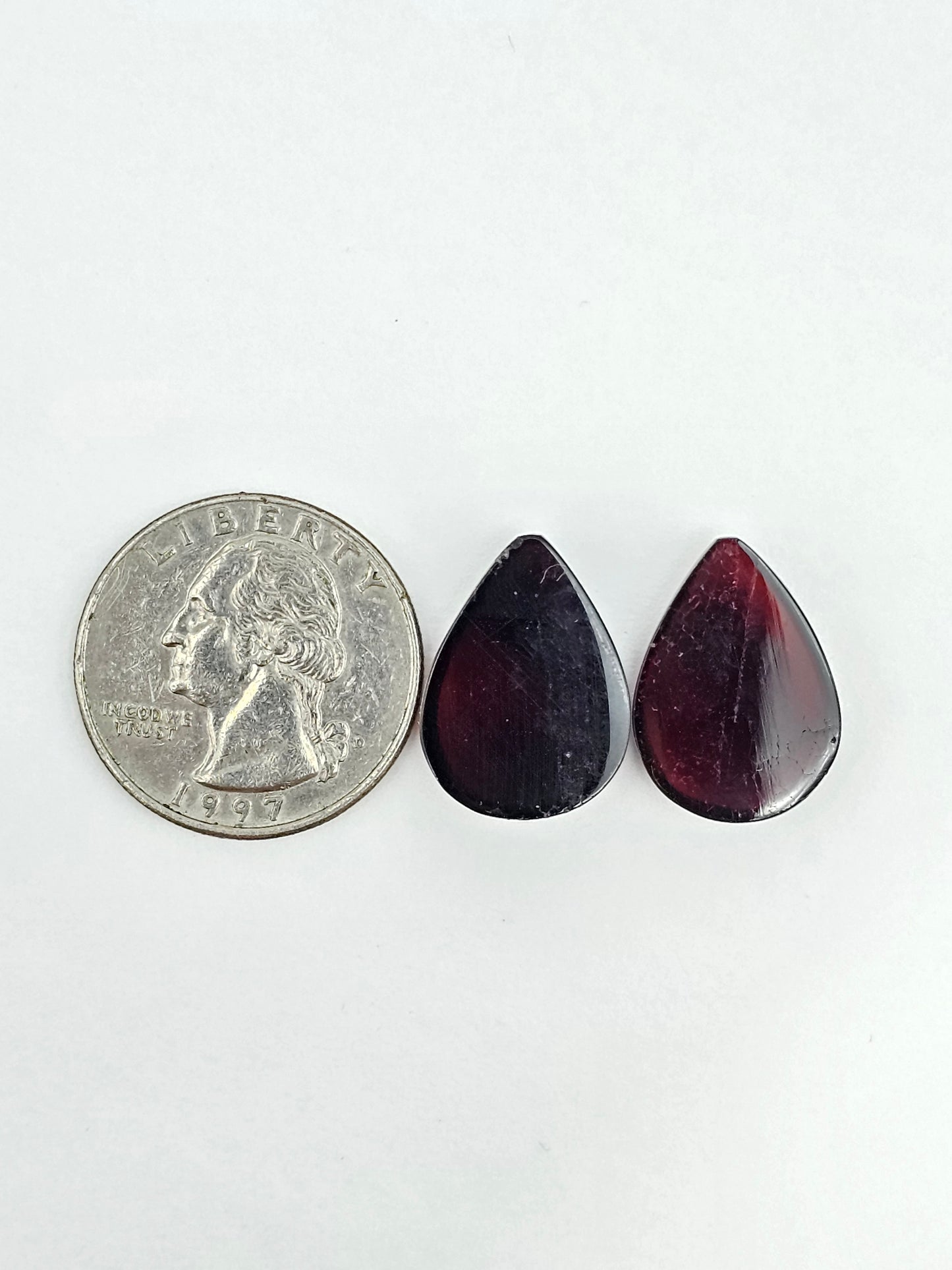 Red Amber Authentic Cabochon Pair